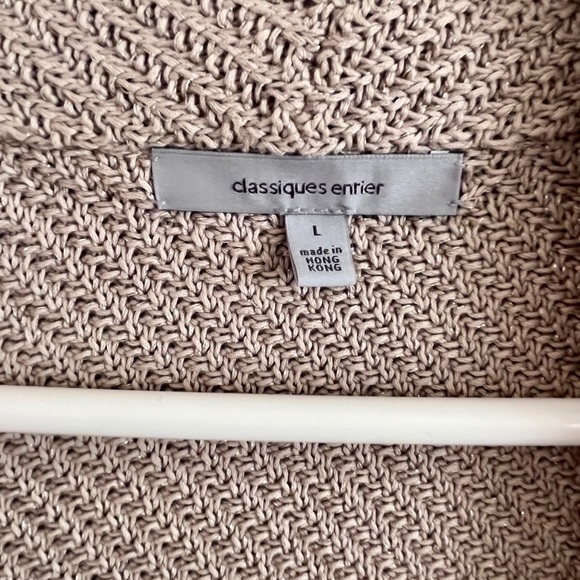 Nordstrom Brand Classiques Entier Open Sweater Chunky Knit Neutral Color Size L - Picture 4 of 7